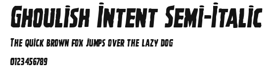 Ghoulish Intent Semi-Italic Preview