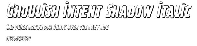 Ghoulish Intent Shadow Italic Preview
