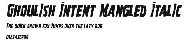 Ghoulish Intent Mangled Italic Preview