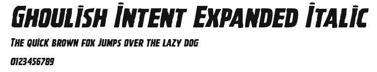 Ghoulish Intent Expanded Italic Preview