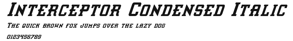 Interceptor Condensed Italic Preview