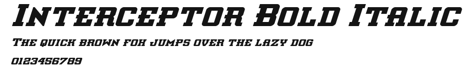 Interceptor Bold Italic Preview