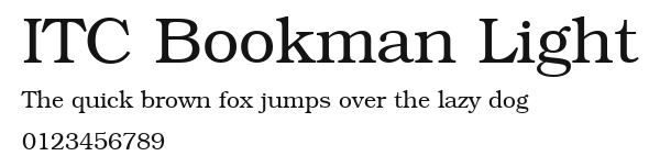 ITC Bookman Light Preview