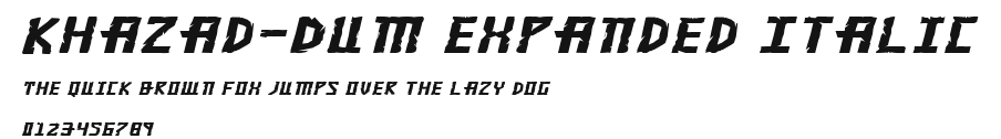 Khazad-Dum Expanded Italic Preview
