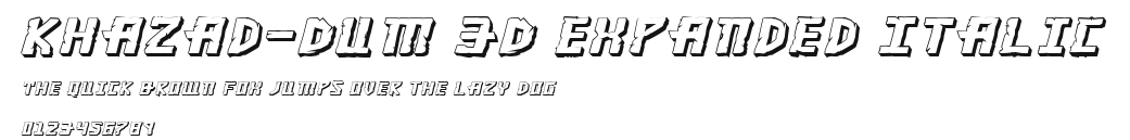 Khazad-Dum 3D Expanded Italic Preview