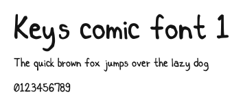 Key's comic font 1 Preview