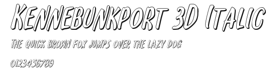 Kennebunkport 3D Italic Preview