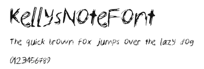 KellysNoteFont Preview