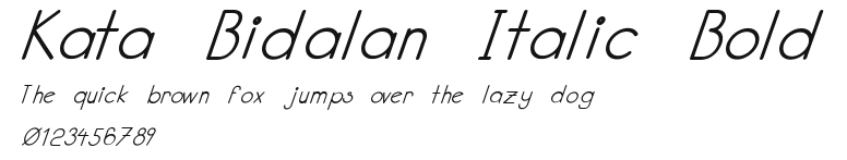 Kata Bidalan Italic Bold Preview