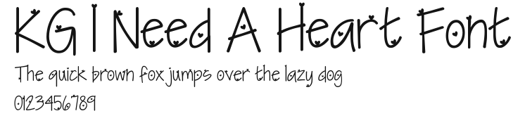 KG I Need A Heart Font Preview