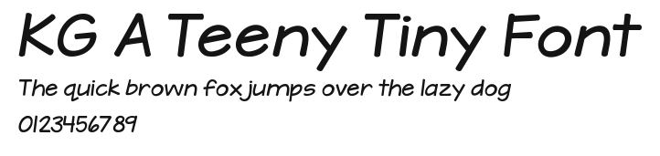 KG A Teeny Tiny Font Preview