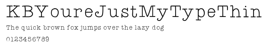 KBYoureJustMyTypeThin Preview
