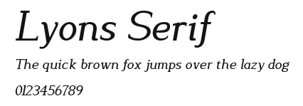 Lyons Serif Preview