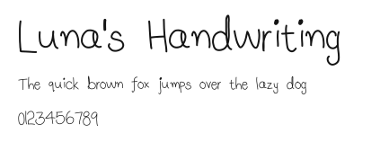 Luna's Handwriting Preview