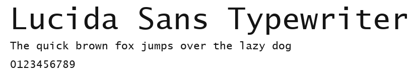 Lucida Sans Typewriter Preview