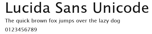 Lucida Sans Unicode Preview