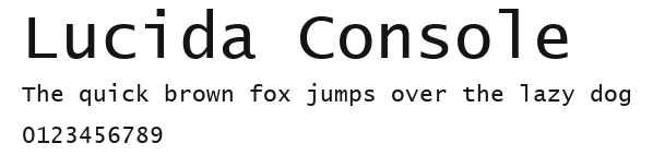 Lucida Console Preview