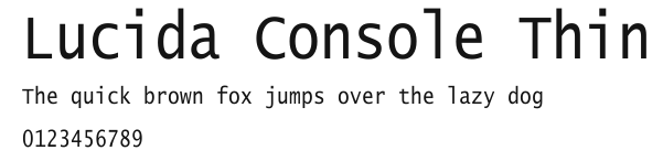 Lucida Console Thin Preview