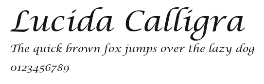 Lucida Calligra Preview