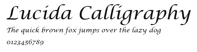 Lucida Calligraphy Preview