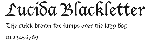 Lucida Blackletter Preview