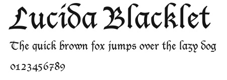 Lucida Blacklet Preview