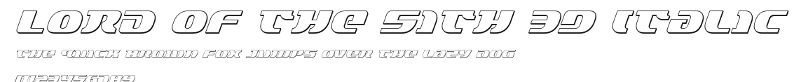 Lord of the Sith 3D Italic Preview