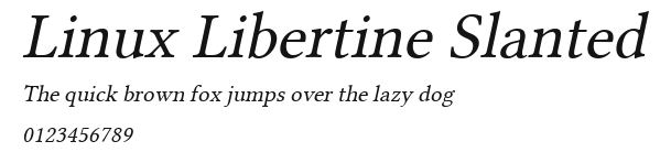 Linux Libertine Slanted Preview
