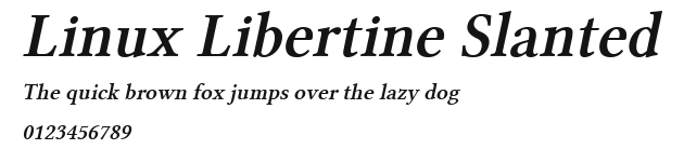 Linux Libertine Slanted Preview
