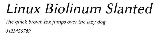 Linux Biolinum Slanted Preview