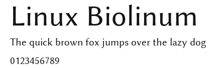 Linux Biolinum Preview