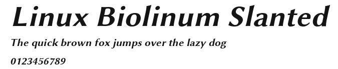 Linux Biolinum Slanted Preview
