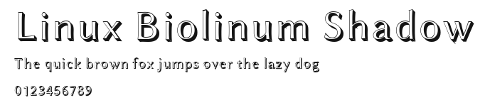 Linux Biolinum Shadow Preview