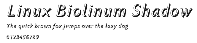 Linux Biolinum Shadow Preview