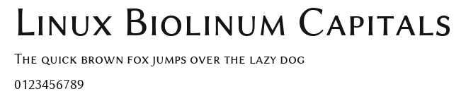 Linux Biolinum Capitals Preview