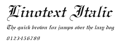 Linotext Italic Preview