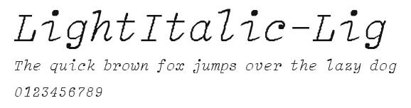LightItalic-Lig Preview