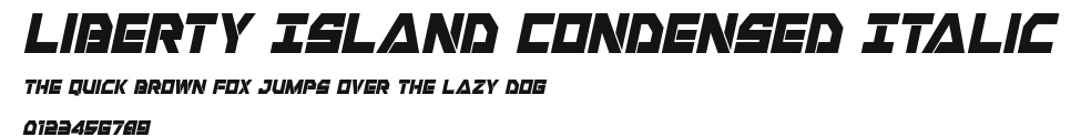 Liberty Island Condensed Italic Preview