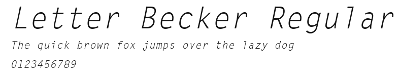 Letter Becker Regular Preview