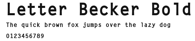 Letter Becker Bold Preview