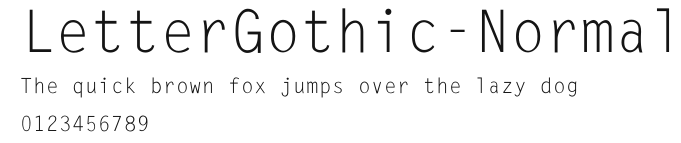 LetterGothic-Normal Preview