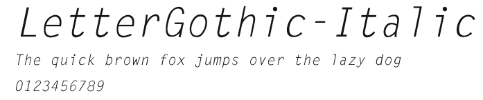 LetterGothic-Italic Preview