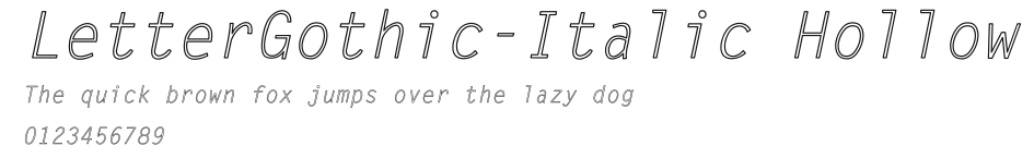 LetterGothic-Italic Hollow Preview
