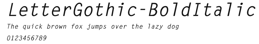 LetterGothic-BoldItalic Preview