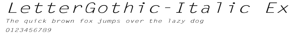 LetterGothic-Italic Ex Preview