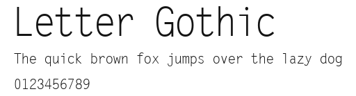 Letter Gothic Preview