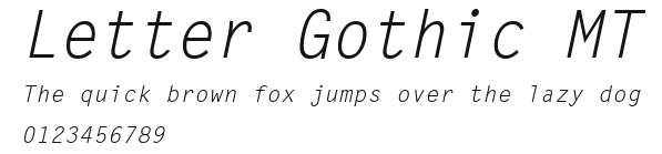 Letter Gothic MT Preview