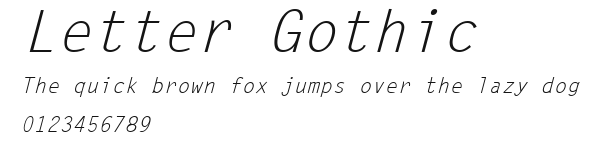 Letter Gothic Preview