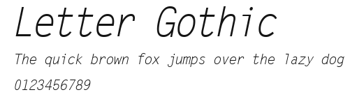 Letter Gothic Preview