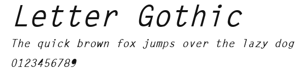 Letter Gothic Preview